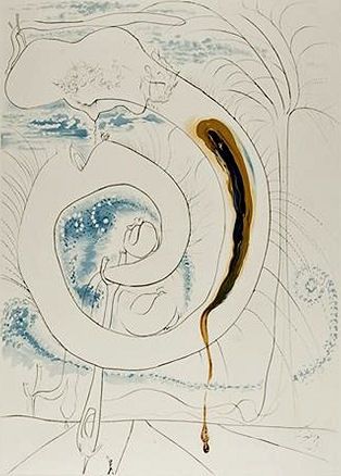 Grabado Dali - The visceral circle of the cosmos