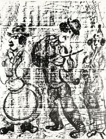 Litografía Chagall - The Wandering Musicians