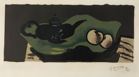 Litografía Braque - Theiere et Pommes (Teapot and Apples)