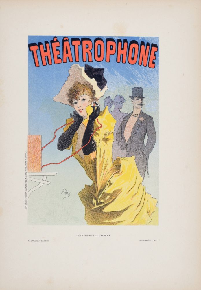 Litografía Cheret - Théâtrophone, 1896
