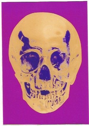Serigrafía Hirst - Till Death do us Part - Long life Purple African Gold Purple Imperial Purple Skull