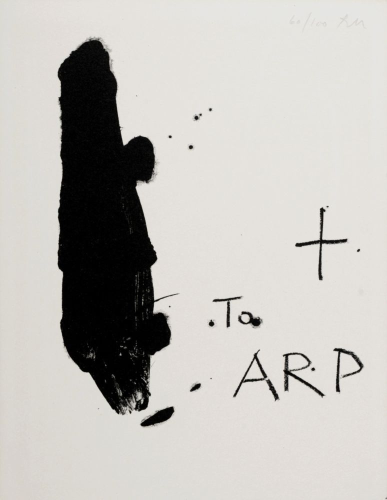 Litografía Motherwell - To Arp, 1967 -  Hand-signed!