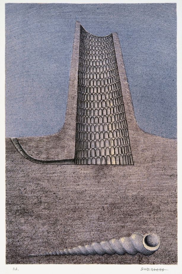 Litografía Subirachs - Torre de Babel