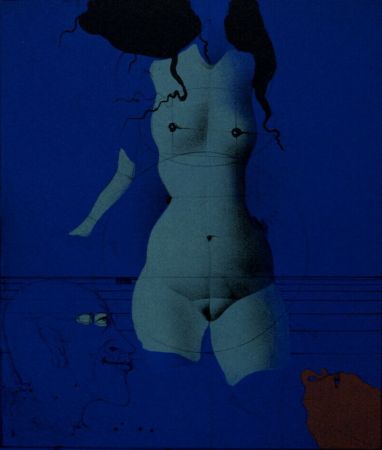 Litografía Wunderlich - Torso sur une pierre bleue, 1972