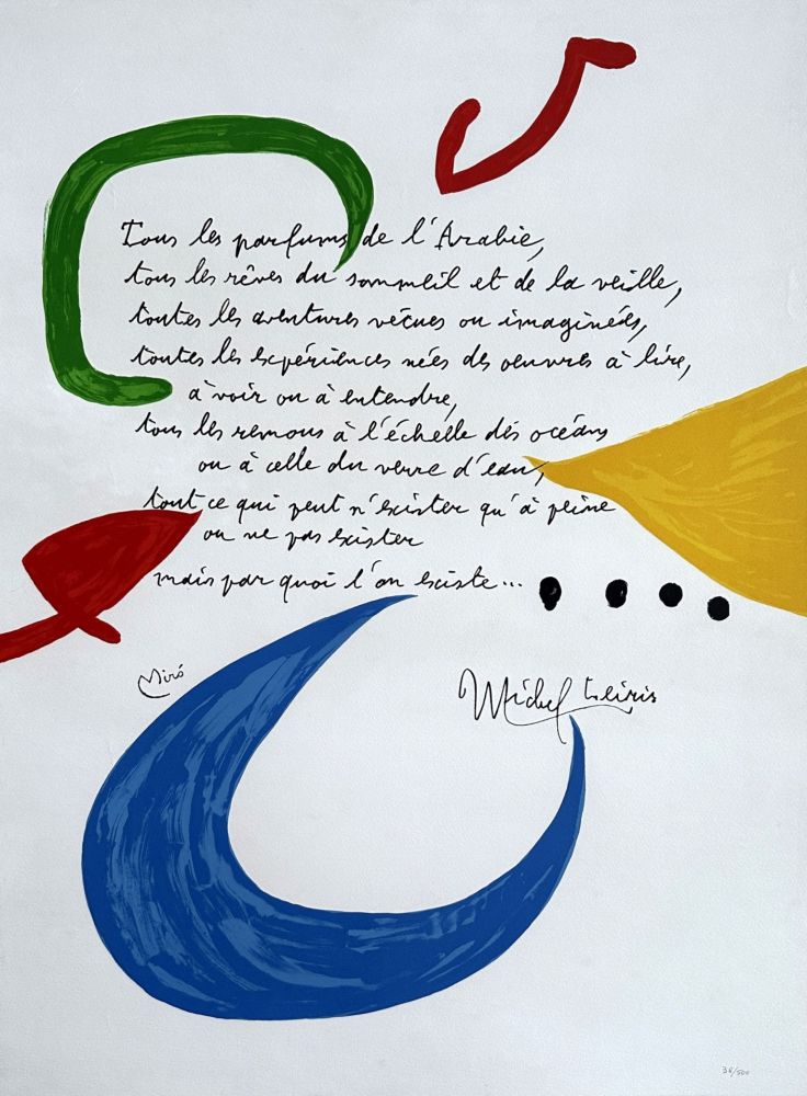 Litografía Miró - Tous les parfums