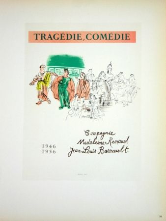 Litografía Dufy - Tragedie Comédie 1956