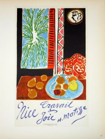 Litografía Matisse - Travail et Joie  Nice 1948