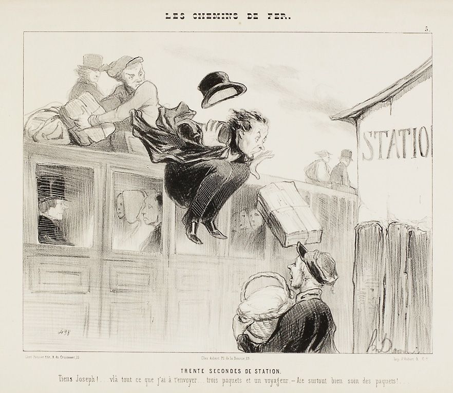 Litografía Daumier - Trente Secondes de Station (30 seconds stay)