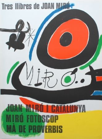 Litografía Miró - Tres llibres de Joan Miró