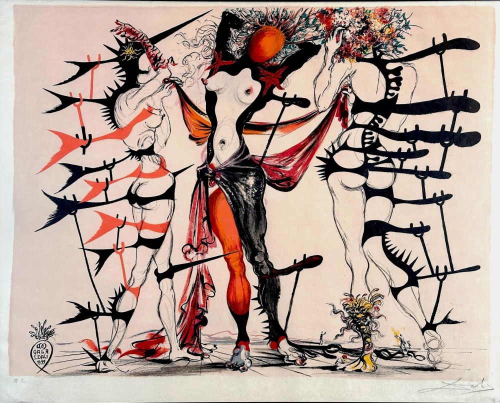 Litografía Dali - Tristan Fou Costumes