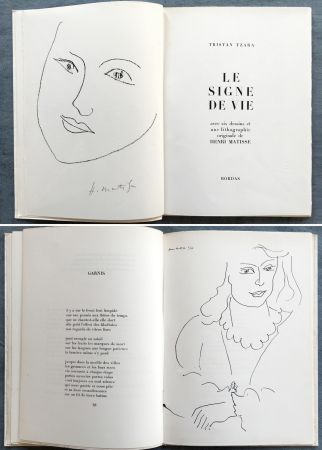 Libro Ilustrado Matisse - Tristan Tzara : LE SIGNE DE VIE. Une lithographie originale signée d'Henri Matisse (1946)