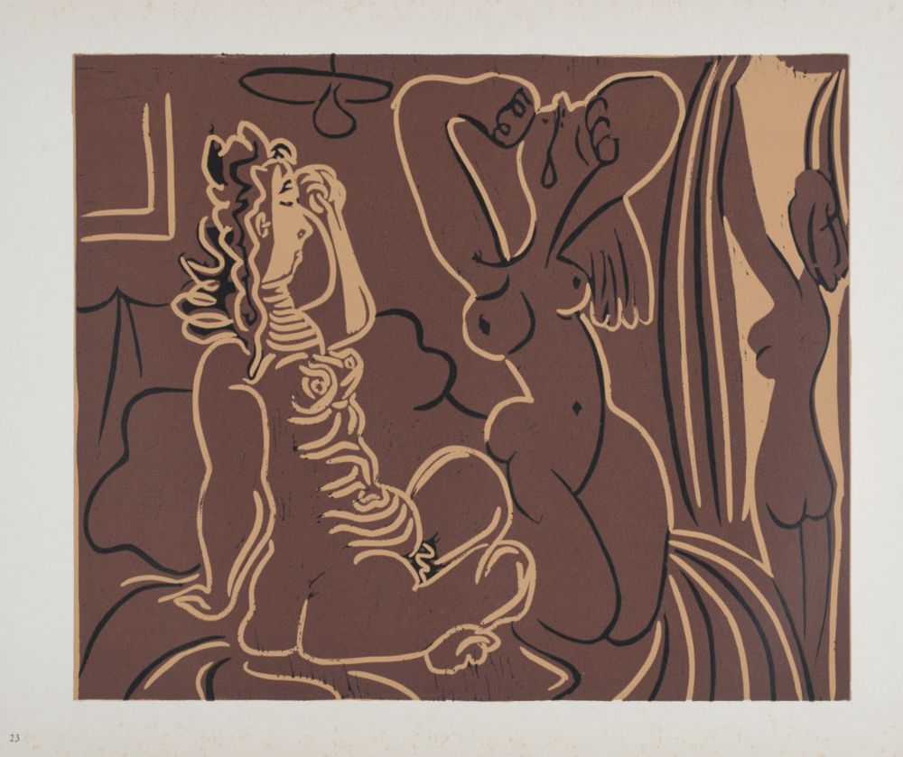 Linograbado Picasso (After) - Trois femmes, 1962