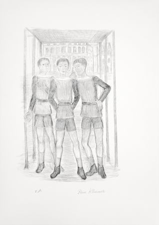 Litografía Klossowski - Trois garçons (la demande du pardon)