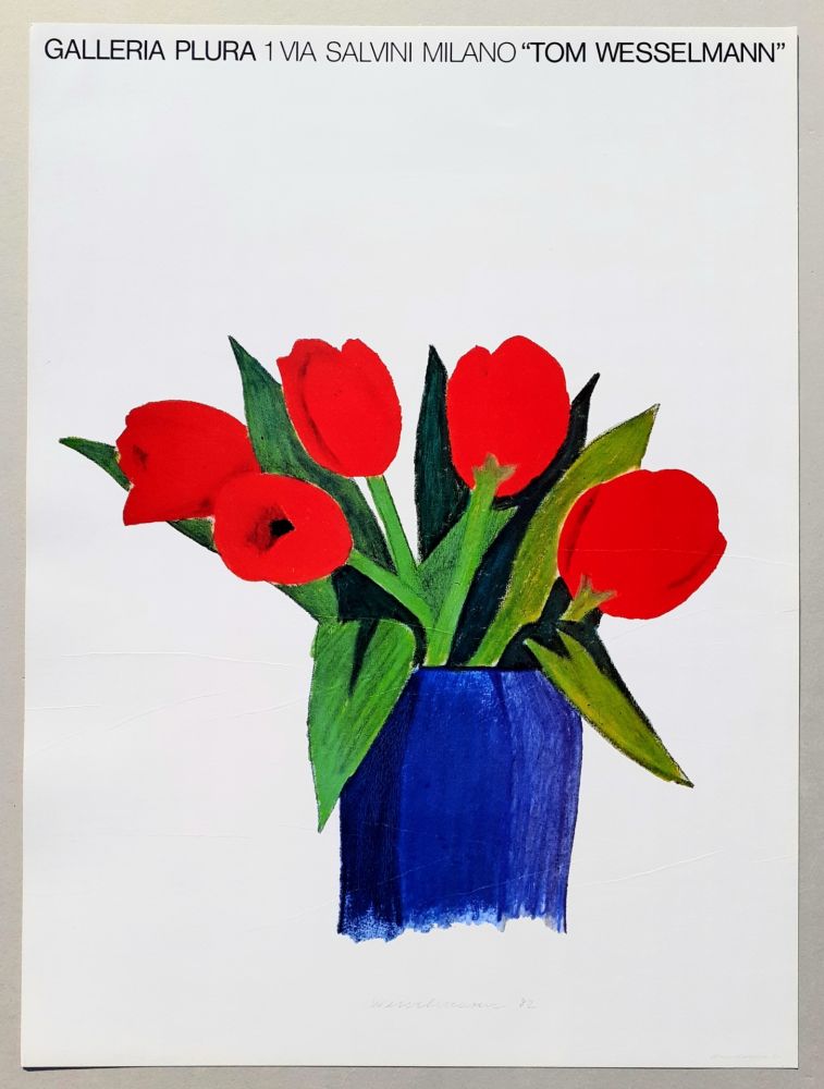 Litografía Wesselmann - Tulips in a vase