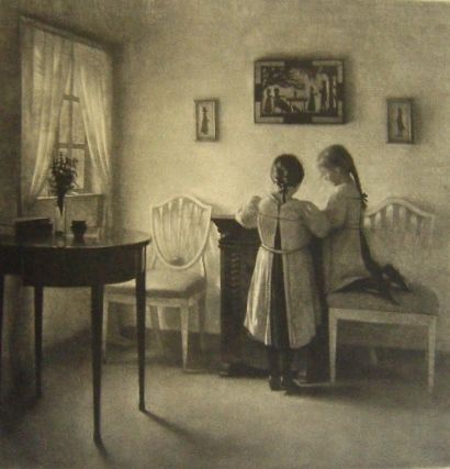 Manera Negra Ilsted - Two little girls playing.
