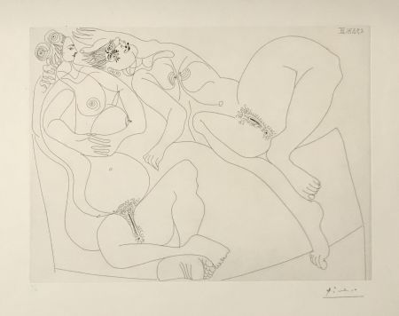 Grabado Picasso - Two Nudes (Eau-forte B.1955)
