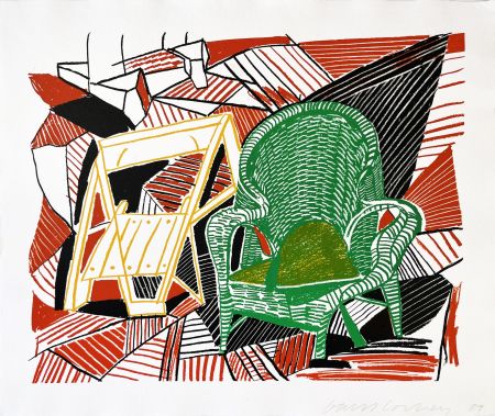 Litografía Hockney - Two Pembroke Studio Chairs from the Moving Focus series