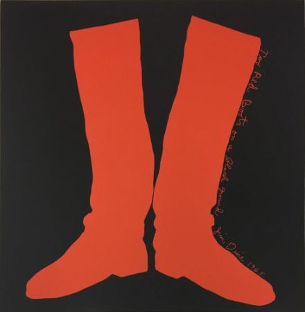 Múltiple Dine - Two Red Boots on a Black Ground,