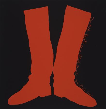 Serigrafía Dine - Two Red Boots on a Black Ground, 1968