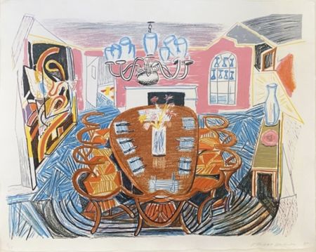 Litografía Hockney - Tyler Dining Room (from Moving Focus)