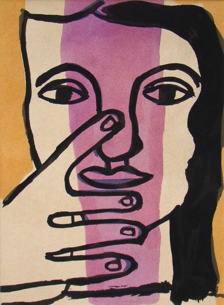 Pochoir Leger - Tété de femme