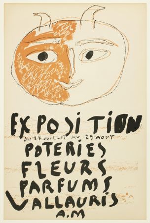 Litografía Picasso - Tête de Faune (Exposition Poteries Fleurs Parfums Vallauris A.M)