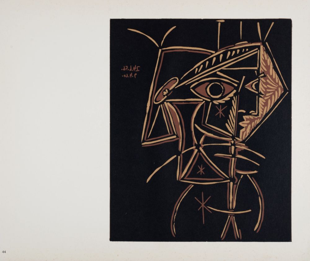 Linograbado Picasso (After) - Tête de femme, 1962