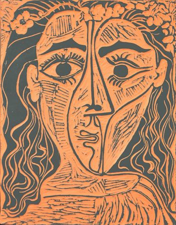 Cerámica Picasso - Tête de femme à la couronne de fleurs (Woman’s Head with Crown of Flowers), 1964