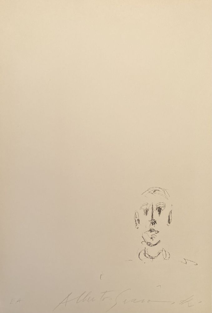 Litografía Giacometti - Tête d'homme
