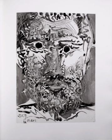 Aguatinta Picasso - Tête d'homme barbu, 1966 - A fantastic original etching (Aquatint) by the Master!