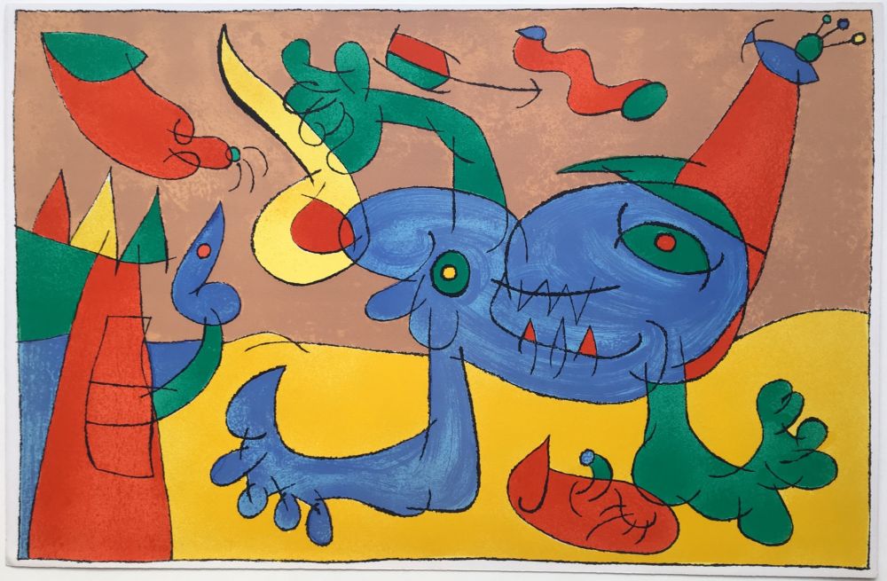 Litografía Miró - UBU ROI : LE MASSACRE DU ROI DE POLOGNE (1966).