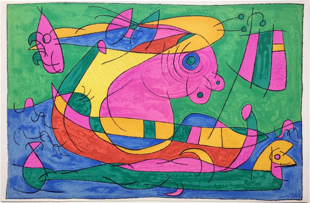 Litografía Miró - UBU ROI : LE VOYAGE DE RETOUR (1966).