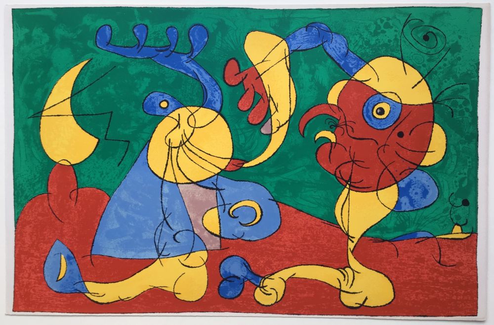 Litografía Miró - UBU ROI : LES NOBLES A LA NAPPE (1966).