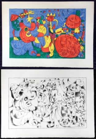 Litografía Miró - UBU ROI : Suites en couleurs et en noir (26 lithographies à grandes marges) 1966.