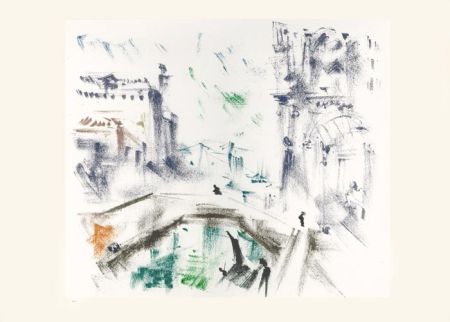 Litografía Masson - Un campo le matin (Voyage à Venise)