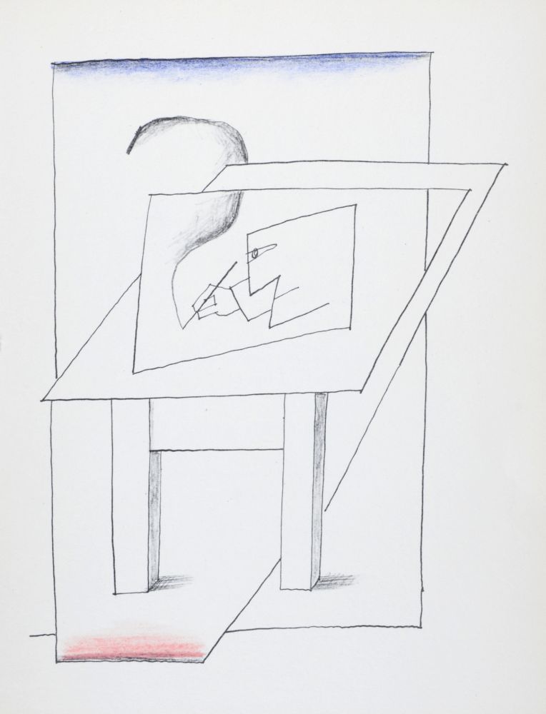 Litografía Steinberg - Un homme dessinant, 1966