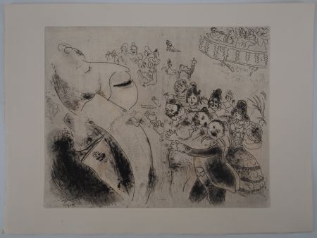 Grabado Chagall - Un jour de bal (Apparition de Tchitchikov au bal)