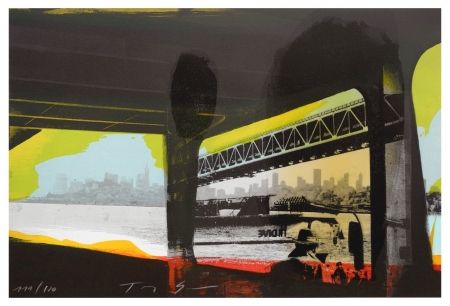 Litografía Soulie - Under a Bridge