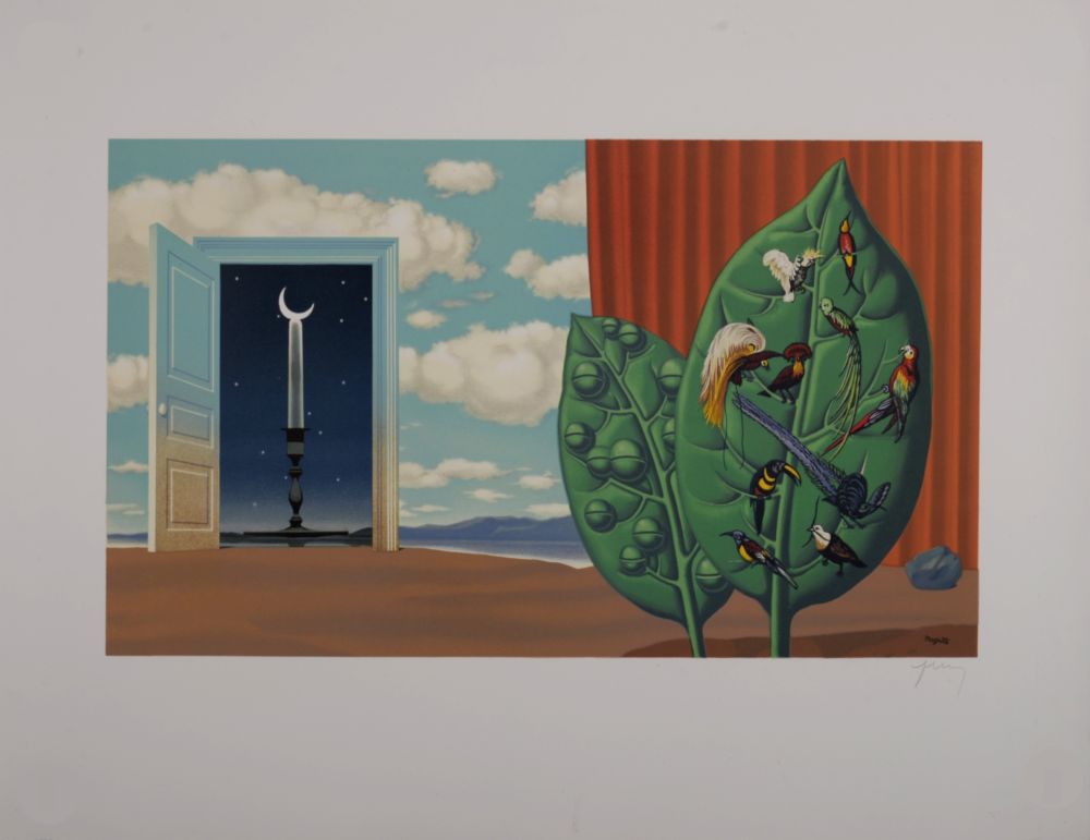 Litografía Magritte - Une Porte s'ouvre sur la Nuit Veloutée, 1968
