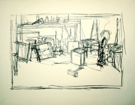 Litografía Giacometti - Untitled