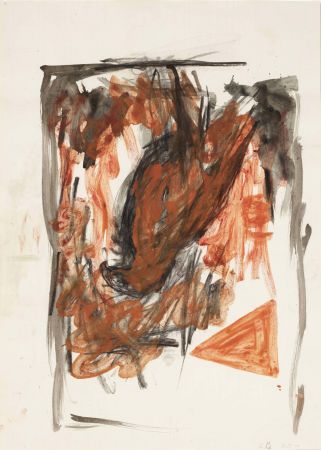 Sin Técnico Baselitz - Untitled 1979 is a charcoal, India ink and gouache on paper by Georg Baselitz