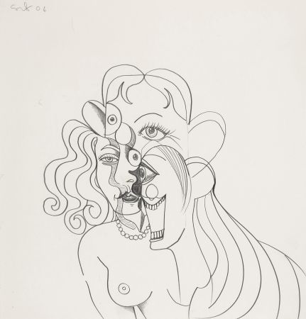 Sin Técnico Condo - Untitled 2006 is a pencil on paper drawing by George Condo