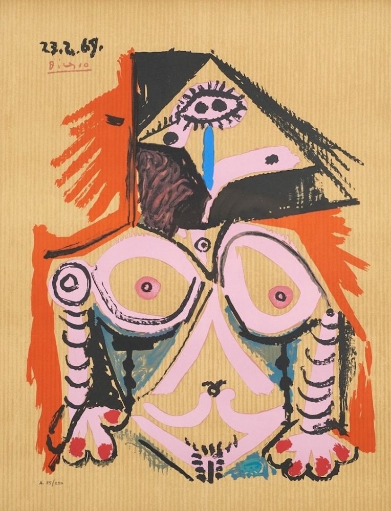 Litografía Picasso - Untitled (23.2.69)