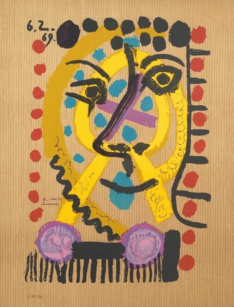 Litografía Picasso - Untitled (6.2.69)