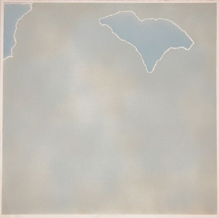 Litografía Goode - Untitled (blue paper clouds)