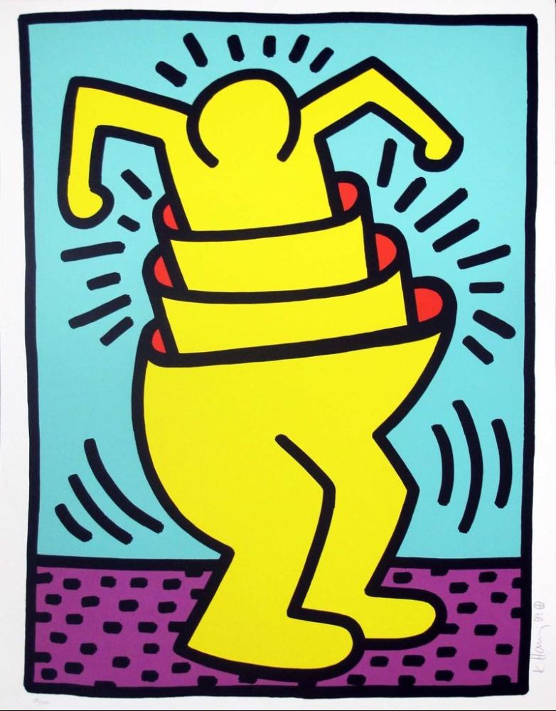 Serigrafía Haring - Untitled (Cup Man)