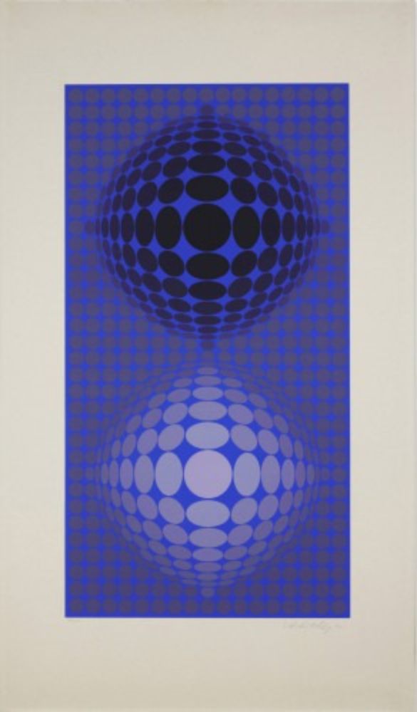 Serigrafía Vasarely - Untitled (Dual Spheres)