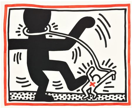 Litografía Haring - Untitled (Free South Africa #2)