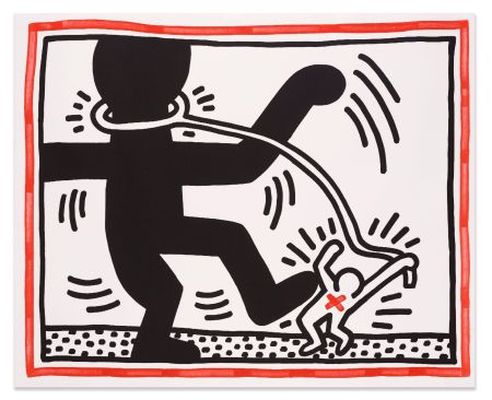 Litografía Haring - Untitled (Free South Africa #2)