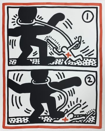Litografía Haring - Untitled (Free South Africa #3)